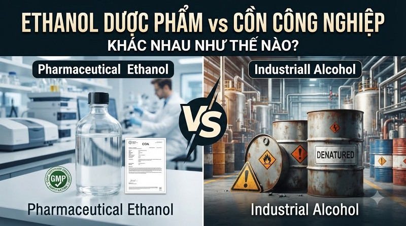 Cồn Ethanol Dược Phẩm Đạt Chuẩn GMP – Nguyên Liệu Quan Trọng Cho Ngành Dược